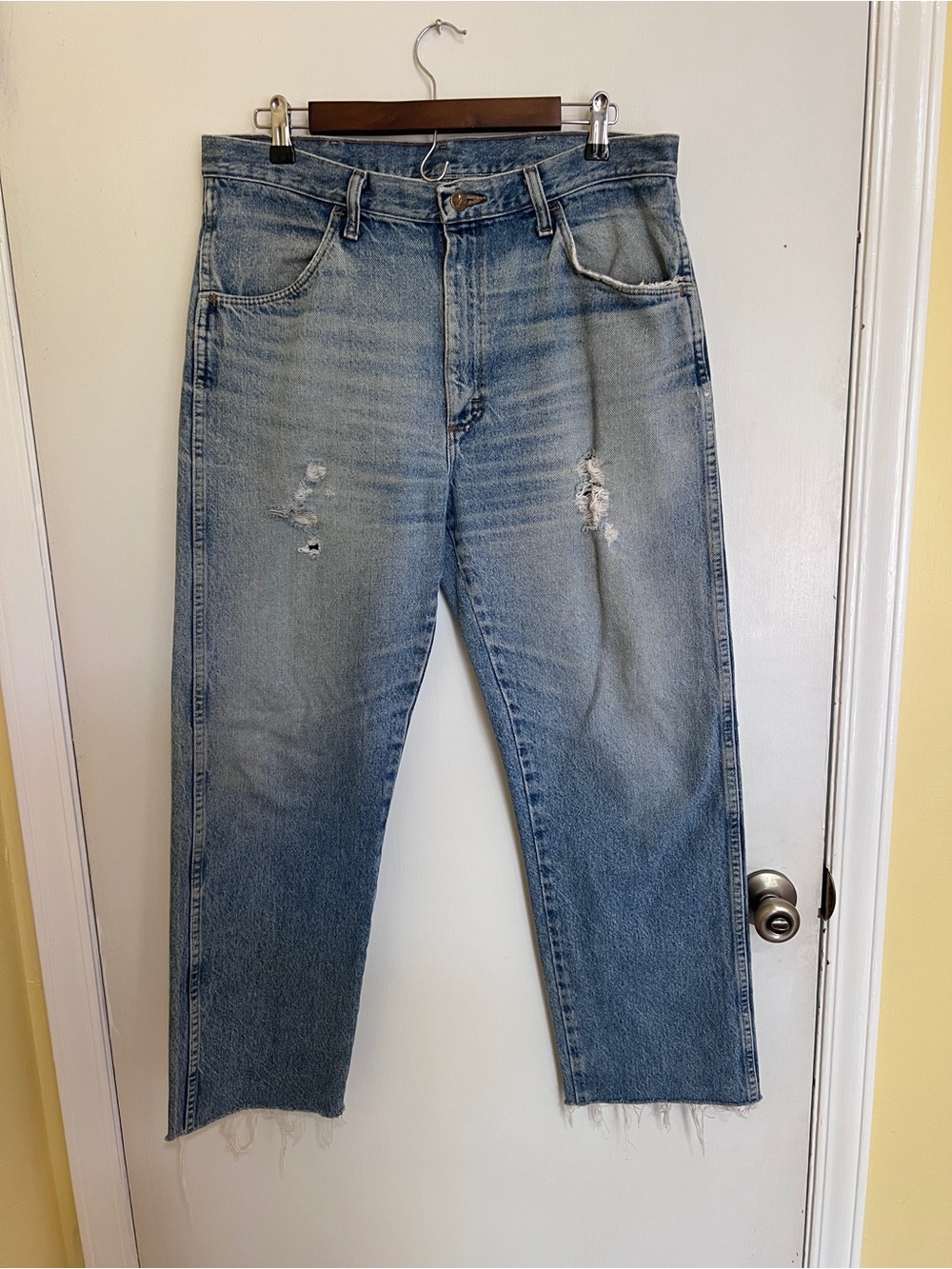Vintage Rustler Blue Distressed Jeans